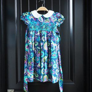 Marmellata Smocked Embroidered Paisley Dress- Girls 5